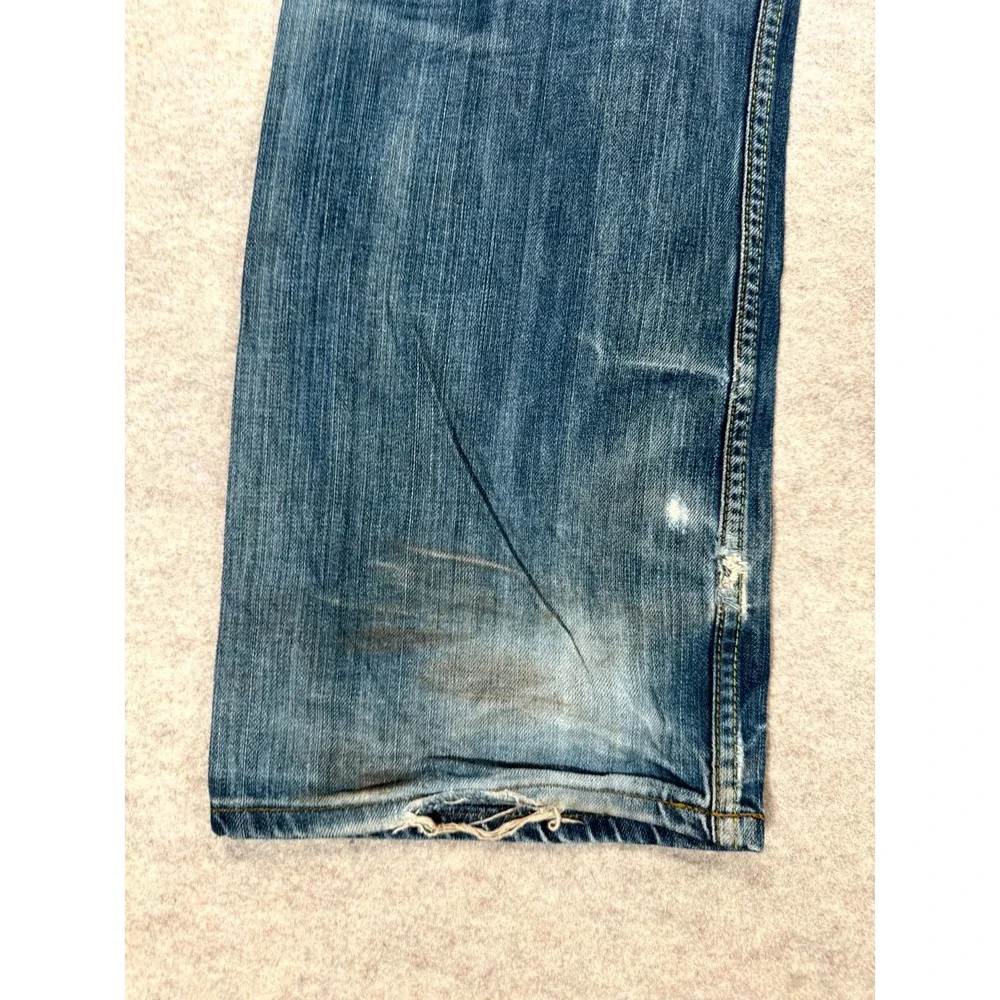 Levis 501 Original Fit Jeans Mens 36x32 Blue Denim Mid Rise Straight 00501-0197